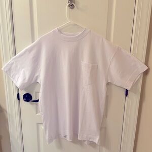 White pocket tee heavy weight luxury
